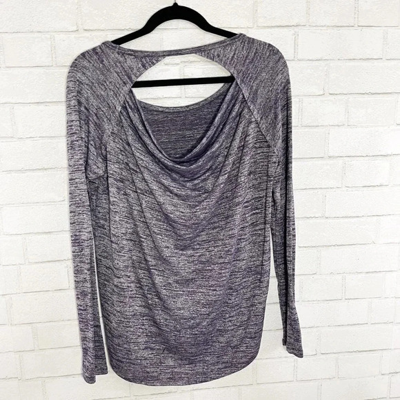 Athleta Purple Space Dye Open Back Long Sleeved Shirt Women's Size Small - Picture 4 of 8